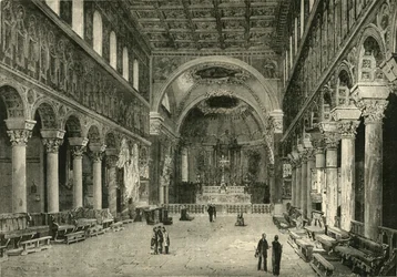 San Apollinare Nuovon sisätilat, Ravenna, 1890.