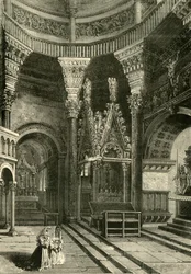 Spalatron katedraalin sisustus, entinen Diocletianuksen palatsin temppeli, 1890.