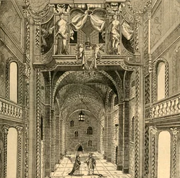 Dukes-teatterin sisustus, c1673, 1897.