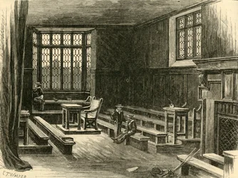 Vanhan kouluhuoneen sisustus, 1898.