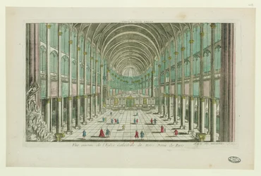 Sisäkuva Notre-Dame de Parisin katedraalista, noin 1770.