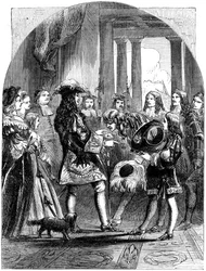 Jaakob II jättää loman Ranskan Ludvig XIV:ltä, 1689