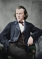 Johannes Brahms 1833-1897, saksalainen säveltäjä ja pianisti, c1866