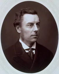 Joseph Chamberlain, brittiläinen liberaalipoliitikko, 1885.