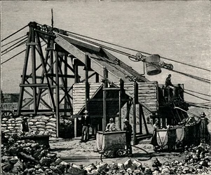 Kimberleyn timanttikaivos: laitteet timanttimaan nostamiseen, 1896