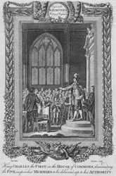 Kuningas Kaarle ensimmäinen alahuoneessa, n. 1787