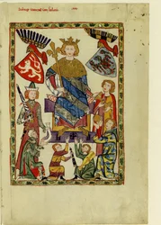 Böömin kuningas Venceslaus II Codex Manessesta, vuosina 1305-1340