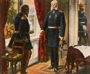 Kuningas Wilhelm ja keisari Napoleon Sedanin taistelun jälkeen, 2. syyskuuta 1870, 1936.