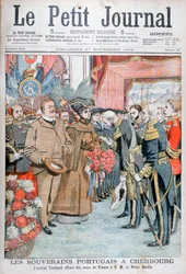 Portugalin kuningas ja kuningatar, amiraali Touchard lahjoitti kukkia, 1904