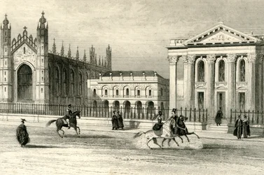 Kings Collegen kappeli, yliopiston kirjasto ja senaattitalo, Cambridge, n. 1835.