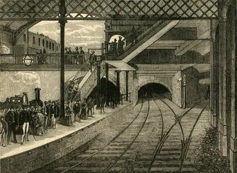 Kings Crossin metroasema vuonna 1868, vuonna 1876.