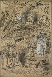 Krishna ja Radha Govardhan-vuoren alla, n. 1720.