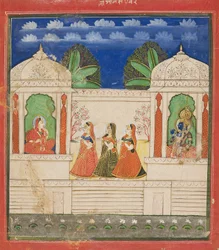 Krishna ja Radha kahdessa paviljongissa, 1800-luku