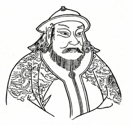 Mongolien valtakunnan Kublai-khan 1215-1294 ja Yuan-dynastian perustaja, 1912