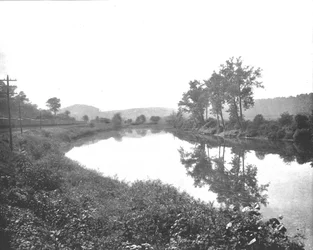 La Colle katsoo länteen, Pennsylvania Railroad, USA, c1900.