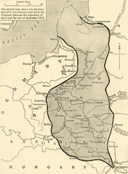 Saksan Venäjältä ottama maa, ensimmäinen maailmansota, 1915, c1920.