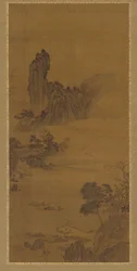 Maisema lauttaveneillä, Qing-dynastia, 1700-luku.