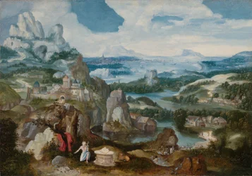 Maisema katuvan Pyhän Hieromuksen kanssa, 153040.
