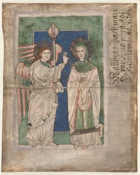 Psalterin lehti: Ilmoitus, 1200-luvun alku.