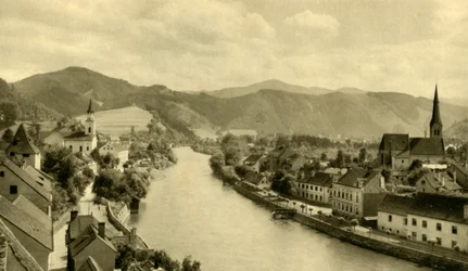 Leoben, Steiermark, Itävalta, vuodelta 1935.