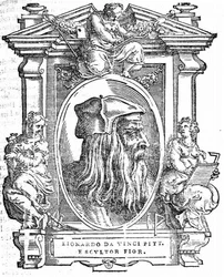 Leonardo da Vinci. Lähettäjä: Giorgio Vasari, Erinomaisimpien italialaisten maalareiden, kuvanveistäjien ja arkkitehtien elämä, 1568