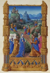 Les Très Riches Heures du duc de Berry, Folio 122v - Apostolit lähtevät saarnaamaan.