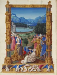 Les Très Riches Heures du Duc de Berry, Folio 133v - Todellisen ristin paljastuminen