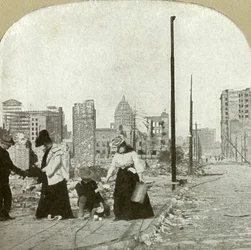 Katse itään nurkasta Ellis and Jones - Korkea rakennus, San Francisco Call, 1906.