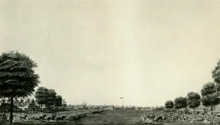Lord Wellesley tarkastelee henkivartijaa Ballygungessa, c1770, c19250.