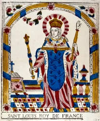 Ranskan kuningas Ludvig IX kruunajaispuvussaan, 1226, 1800-luku