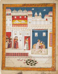Rakastajat palatsikohtauksessa, c1700