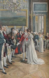 Madame Bonaparte vastaanottaa suurlähettiläät Tuileries