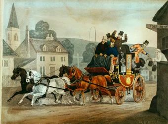 Postilinja Bathin matkalla Lontooseen, c1840