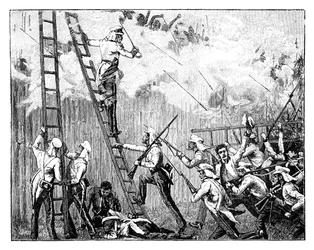 Majurit Fraserit ryntäilevät ryöstöä kantamassa Rangoonin edessä 1800-luvulla