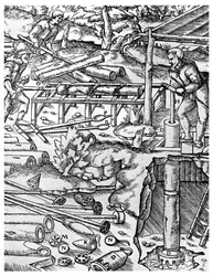 Jalavapumppujen valmistus ja käyttö kaivosten tyhjentämiseen ennen höyrykoneen aikoja, 1556 1956