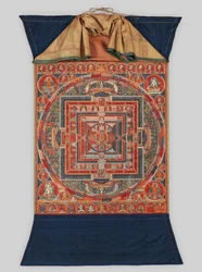 Manjushrin muotojen mandala, Transsendenttisen Viisauden Bodhisattva, 1300-luvun loppu.