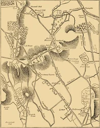Hornseyn ja naapuruston kartta vuodelta 1819, c1876.