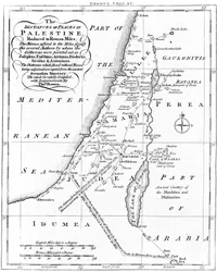 Palestiinan kartta, joka perustuu muinaisiin kirjailijoihin, vuodelta 1830
