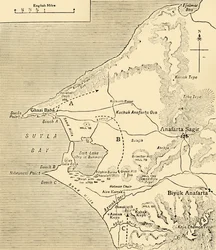 Suvlan lahden kartta, Gallipolin niemimaa, ensimmäinen maailmansota, 1915, c1920.