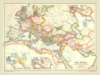 Muinaisen maailman kartta, 1902.