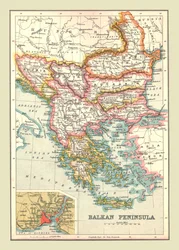 Balkanin niemimaan kartta, 1902.