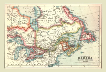 Kartta Kanadan Dominionista, itäisistä provinsseista, 1902.