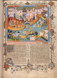 Marco Polosin lähtö Venetsiasta vuonna 1271 Marco Polos Travelsilta, noin 1400