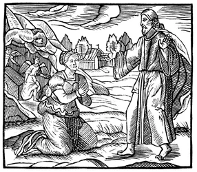Maria Magdaleena näkemässä ylösnousseen Jeesuksen Kristuksen ilmestymisen, 1500