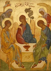 Melkite-ikoni : Abrahamin kolminaisuus, Nasaret, Israel