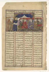 Mihran Sitad valitsee Khaqan of Chinin tyttären Folion Shahnamasta..., n. 1330-4