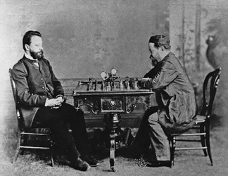 Mihail Chigorin 1850-1908 ja William Steinitz 1836-1900 Havannassa, 1880, 1880