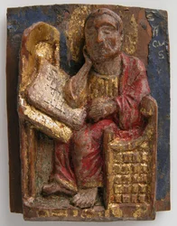 Pienoiskuva Pyhästä Markuksesta hänen kirjoituspöydässään, n. 1200-1225.