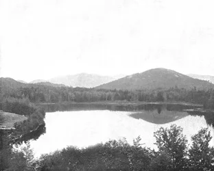 Mirror Lake, Adirondacks, New Yorkin osavaltio, Yhdysvallat, c1900.