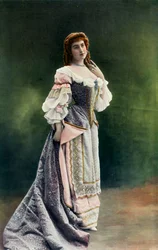 Mlle. Felyne - Theatre National De LOdeonista - Leonoren rooli - LEcole Des Maris, 1904.